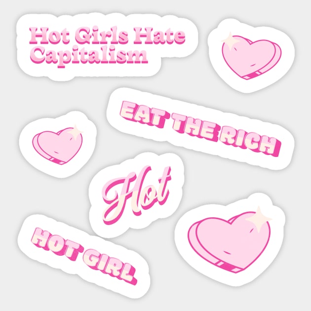 Girls Hate Capitalism Sticker Pack: Hot Girls' Anti-Capitalist Sticker by MEWRCH